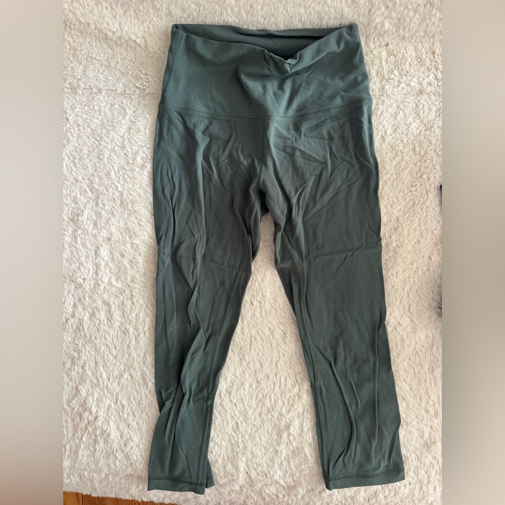 Olive green cropped lululemon align leggings